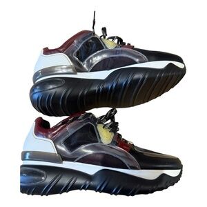 Fendi Stylish Black and Burgundy Men's Sneakers